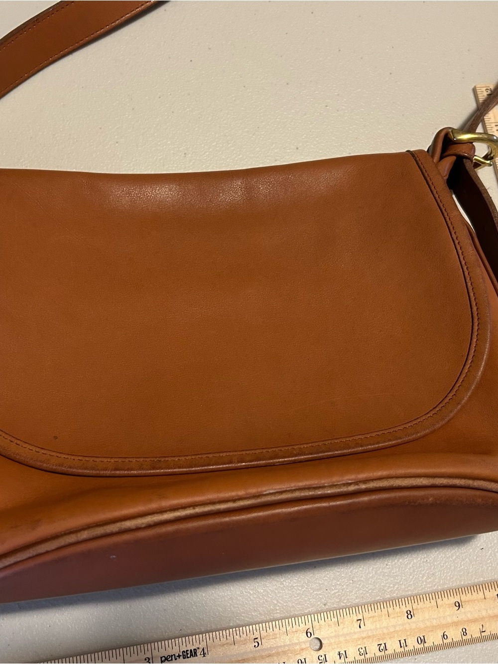 Coach Vintage Fletcher Leather Saddle Bag in British Tan 97’